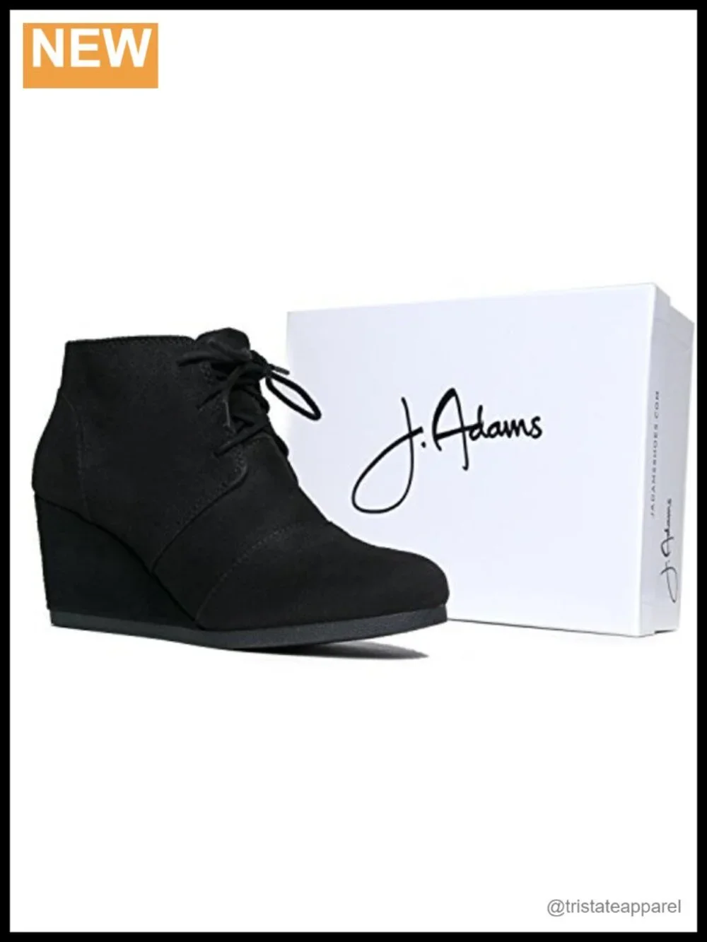 Women's Lace Up Wedge Ankle Booties, PU Leather, Low Heel Block Heel Boots for